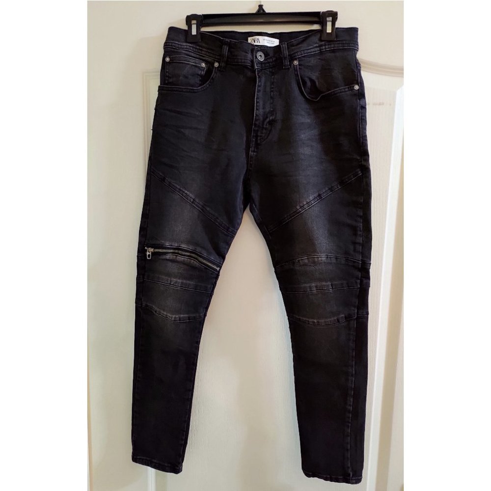 Zara Zippered Biker Jeans